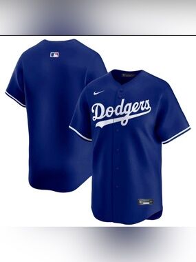 Nike Royal Blue Dodgers Button-Front Alternate Blank Baseball Jersey